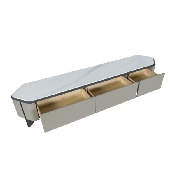 ТВ шкаф TATUM - бял-капучино