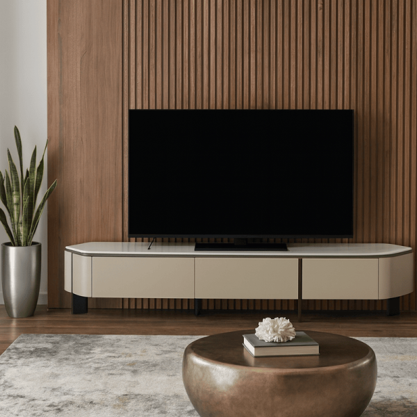 ТВ шкаф TATUM - бял-капучино