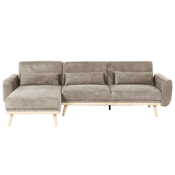 Ъглов разтегателен диван VIVI - кафяв V38