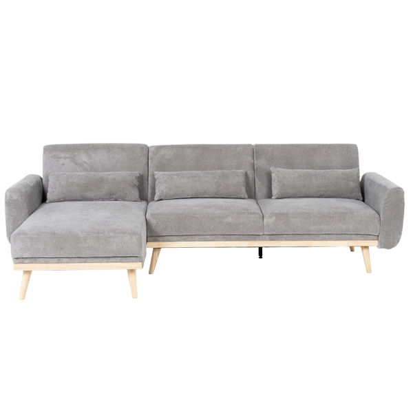 Ъглов разтегателен диван VIVI - сив V11