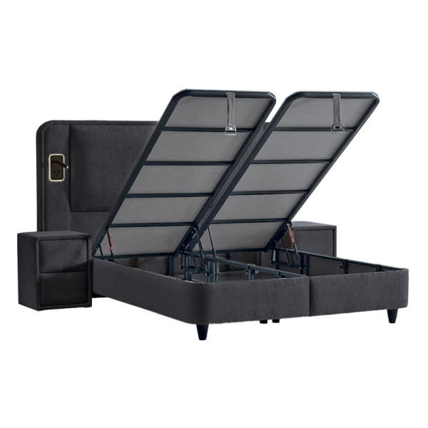 Тапицирана спалня с матрак CANCUN 180 x 200 - сив 18