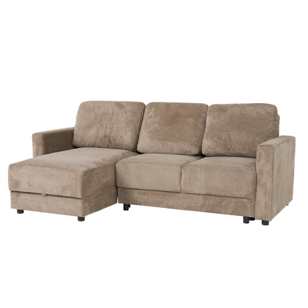 Ъглов разтегален диван BUMBA - кафяв Е40