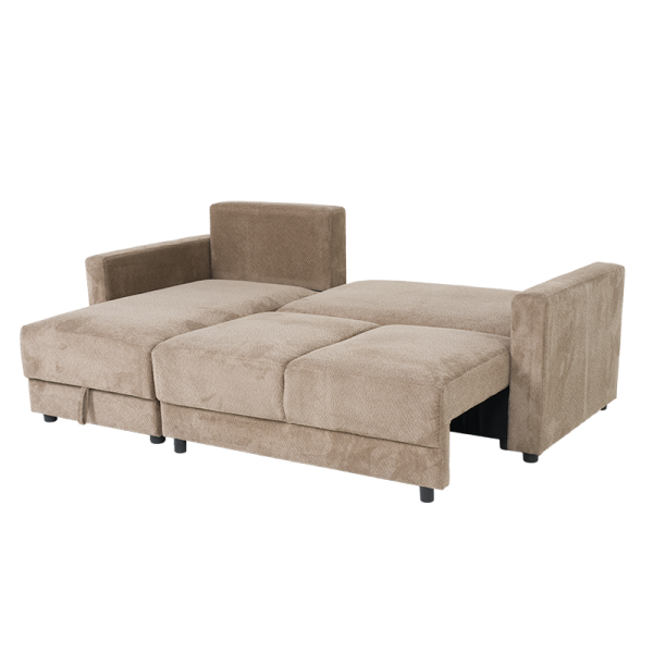 Ъглов разтегален диван BUMBA - кафяв Е40