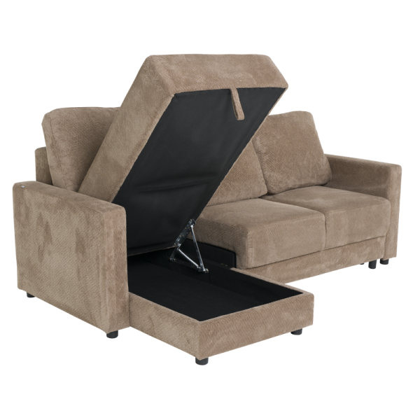 Ъглов разтегален диван BUMBA - кафяв Е40