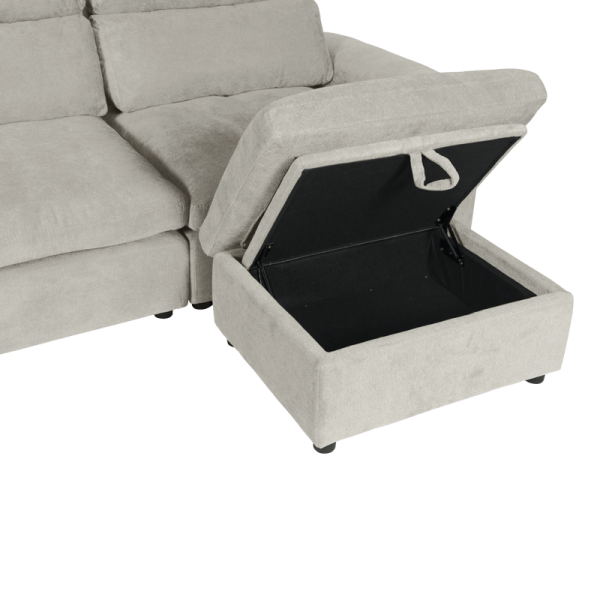 Ъглов диван POKO - шампанско C02