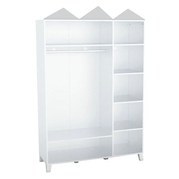 Трикрилен детски гардероб MIAMI - бял