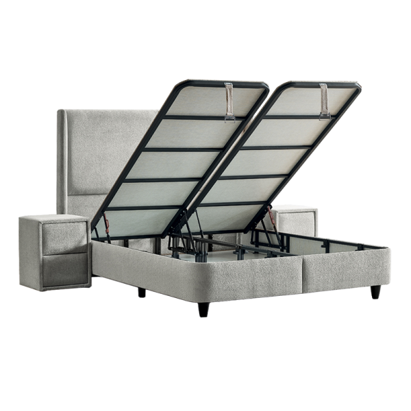 Тапицирана спалня с матрак DIANA 180 x 200 - светлосив 326