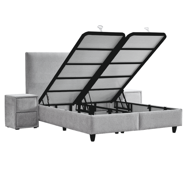 Тапицирана спалня с матрак COMO 180 x 200 - сребърен AN