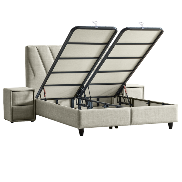 Тапицирана спалня с матрак SIESTA 160 x 200 - крем 01