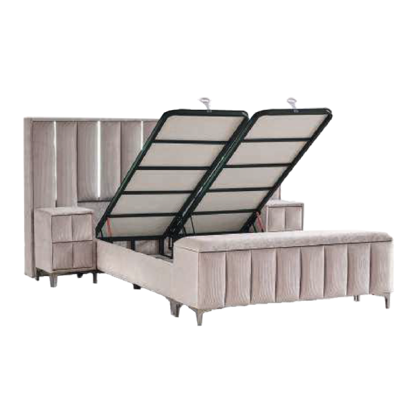 Тапицирана спалня с матрак MOONLIGHT 180 x 200 - бежов 03