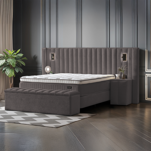 Тапицирана спалня с матрак FLORIDA 180 х 200 - сив 29