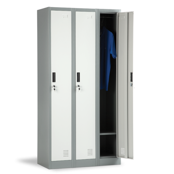 Метален шкаф CR-1242 J LUX - сив / тъмносив