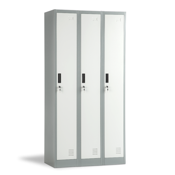 Метален шкаф CR-1242 J LUX - сив / тъмносив