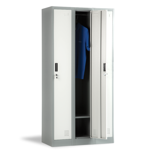 Метален шкаф CR-1242 J LUX - сив / тъмносив