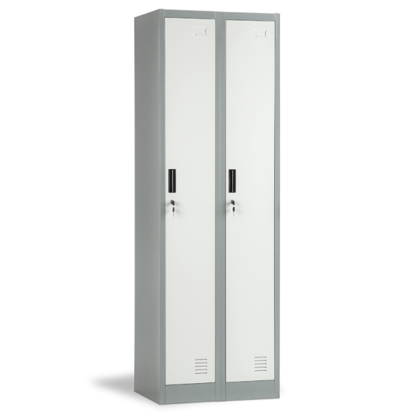 Метален шкаф Carmen CR-1242-2 J LUX - сив / тъмносив