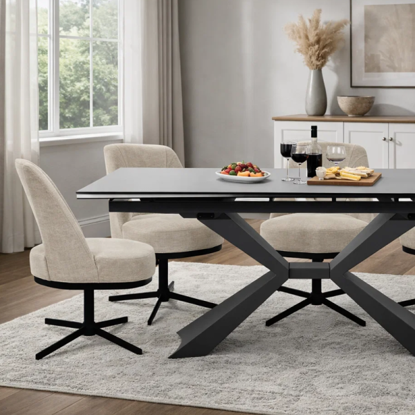 Разтегателна трапезна маса TOME - бяла