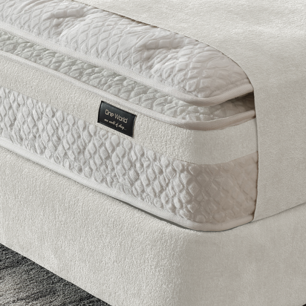 Тапицирана спалня с матрак ATHENA 180 х 200 - слонова кост SY