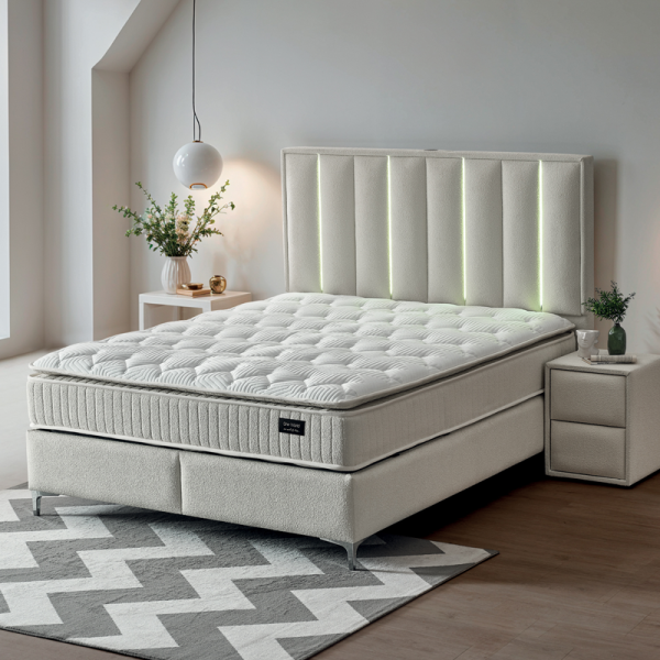 Тапицирана спалня с матрак MINI MOONLIGHT 140 х 200 - крем 01