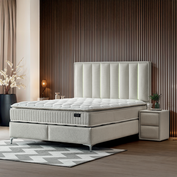 Тапицирана спалня с матрак MINI MOONLIGHT 140 х 200 - крем 01