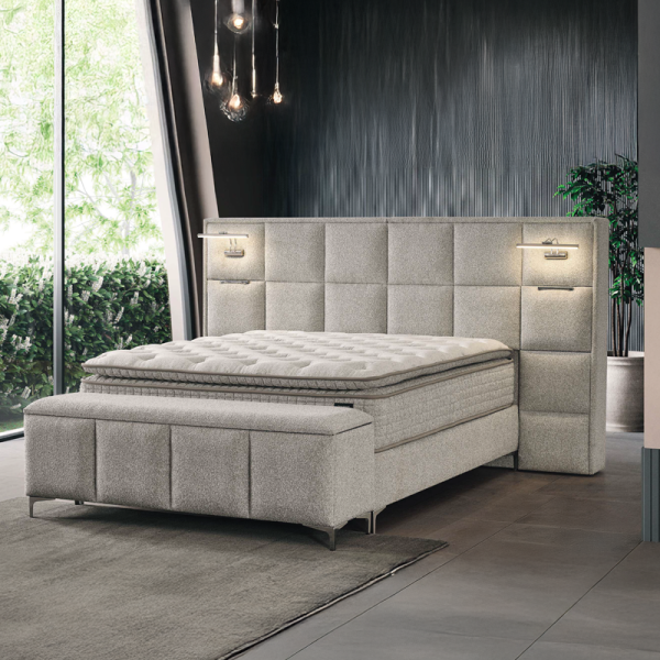 Тапицирана спалня с матрак I SLEEP 180 х 200 - шампанско 318