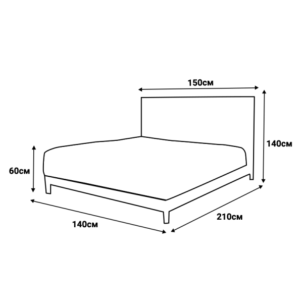 Тапицирана спалня с матрак PIANO 140 x 200 - бежов 02