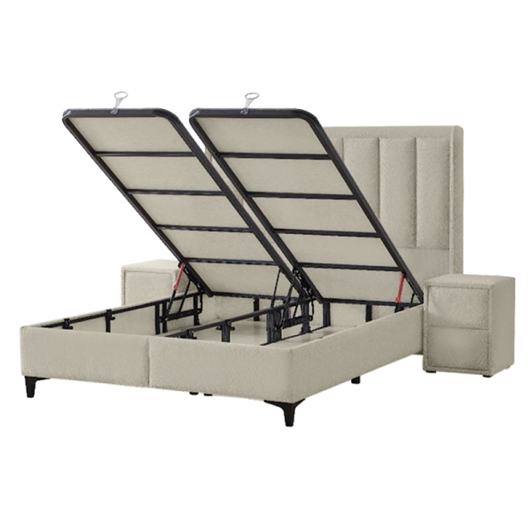 Тапицирана спалня с матрак PIANO 140 x 200 - бежов 02