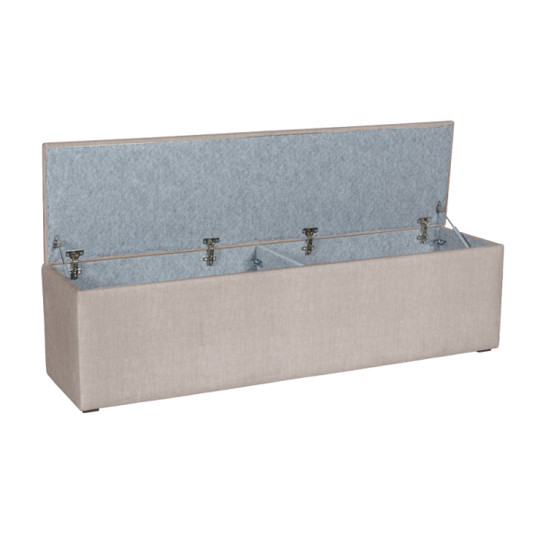 Тапицирана пейка с ракла за спалня PUZZLE 160x200 - бежов 03