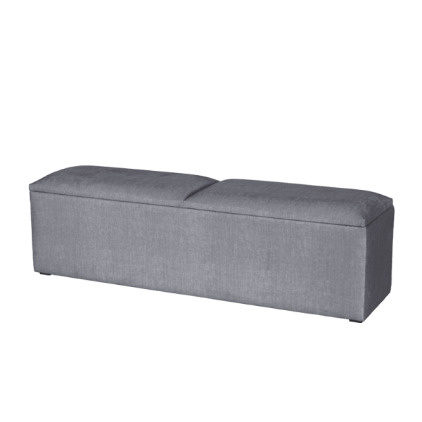 Тапицирана пейка с ракла за спалня PUZZLE 160x200 - сив 16