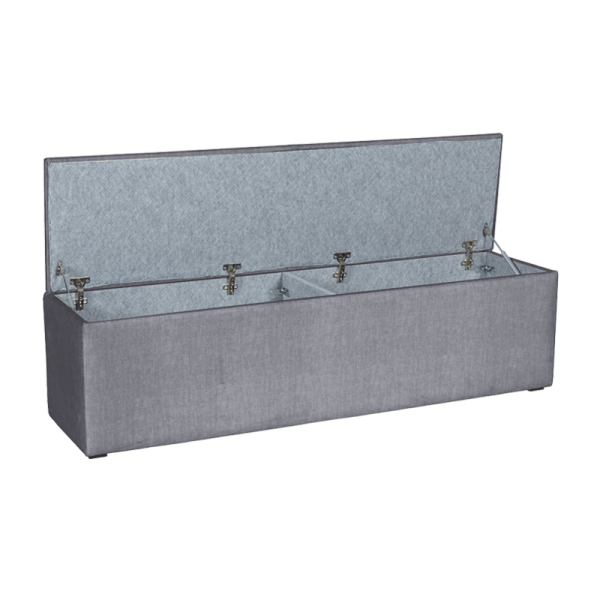 Тапицирана пейка с ракла за спалня PUZZLE 160x200 - сив 16