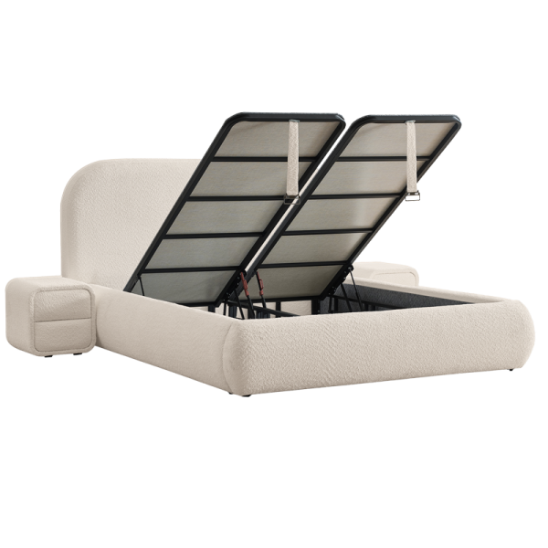 Тапицирана спалня с матрак FABER 160 х 200 - шампанско 01