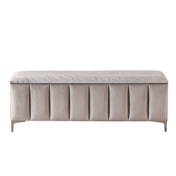 Тапицирана пейка с ракла за спалня MOONLIGHT 160 х 200 - бежов 03