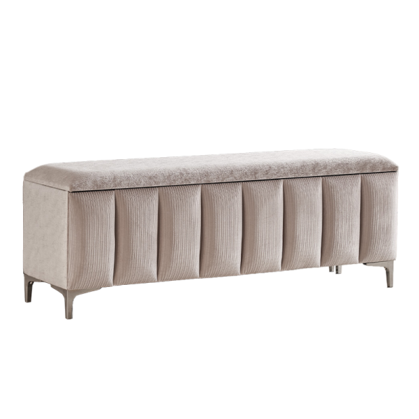 Тапицирана пейка с ракла за спалня MOONLIGHT 180 х 200 - бежов 03