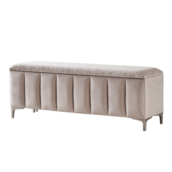 Тапицирана пейка с ракла за спалня MOONLIGHT 180 х 200 - бежов 03