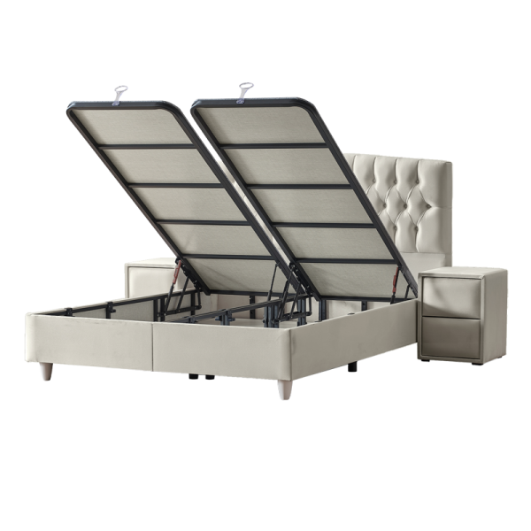 Тапицирана спалня с матрак MONZA 160 x 200 - крем B 01