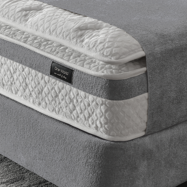 Тапицирана спалня с матрак ATHENA 160 х 200 - сив 13