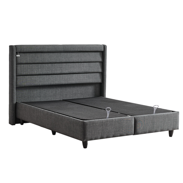 Тапицирана спалня с матрак COTTON 180 x 200 - графит 501