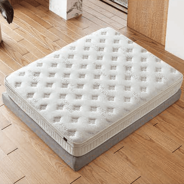 Тапицирана спалня с матрак HUGO 140 x 200 - перла SY