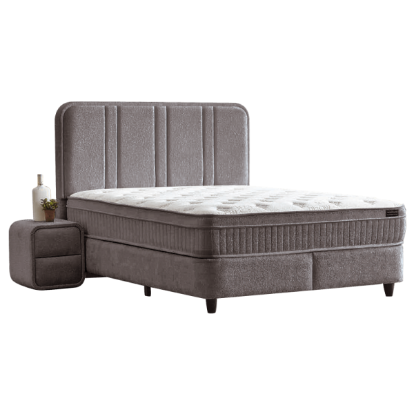 Тапицирана спалня с матрак HUGO 140 x 200 - сив 29