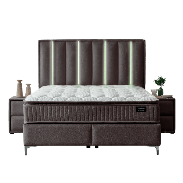 Тапицирана спалня с матрак MINI MOONLIGHT 160 х 200 - тъмнокафяв 680