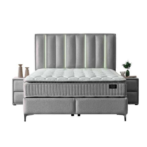 Тапицирана спалня с матрак MINI MOONLIGHT 160 х 200 - сив 620