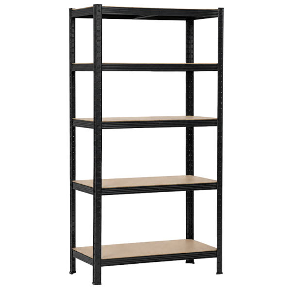 Метален стелаж Carmen CR-1016 - 180х90х45 см, до 250 кг на рафт - черен