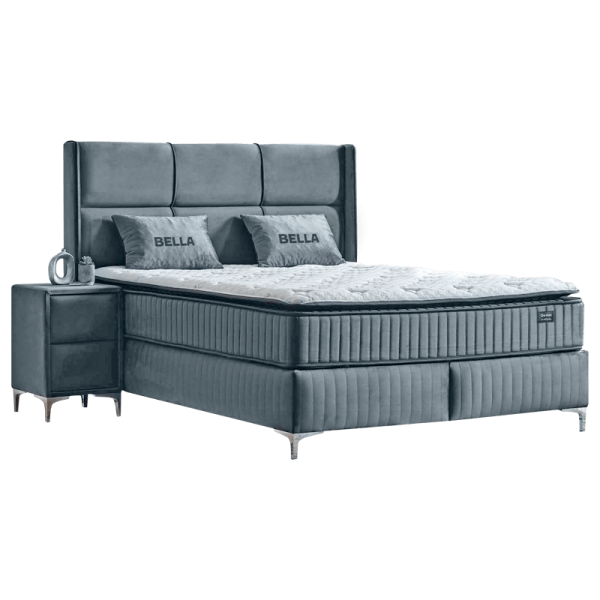 Тапицирана спалня с матрак BELLA 180 x 200 - тъмносив 32
