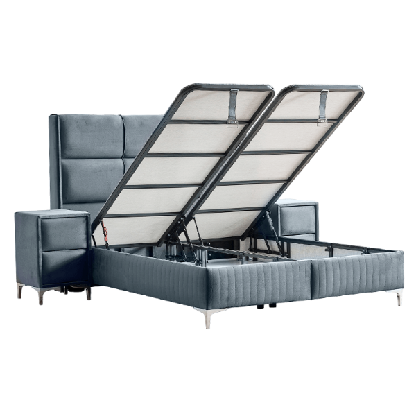 Тапицирана спалня с матрак BELLA 180 x 200 - тъмносив 32