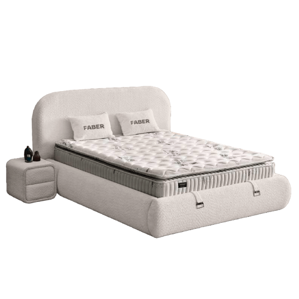 Тапицирана спалня с матрак FABER 160 х 200 - перла SY
