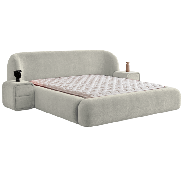 Тапицирана спалня с матрак BOHEM 160 х 200 - бежов 07