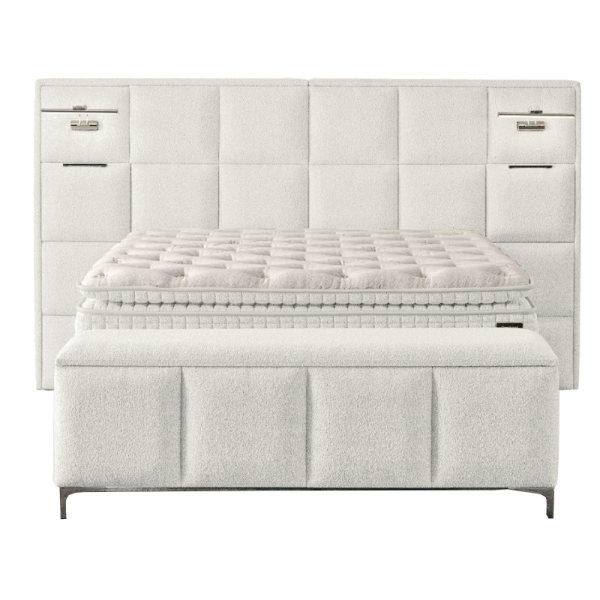 Тапицирана пейка с ракла за спалня I SLEEP 180 x 200 - слонова кост SY