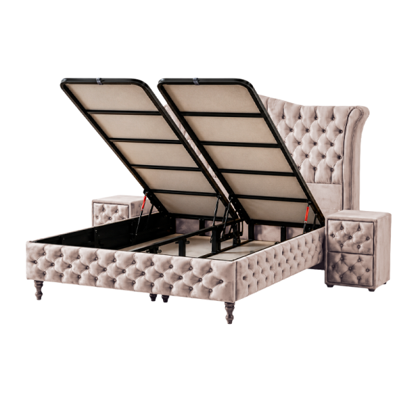 Тапицирана спалня с матрак DIMMAX 160 х 200 - крем 03