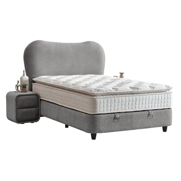 Тапицирана спалня с матрак MOON 120 х 200 - сив 18