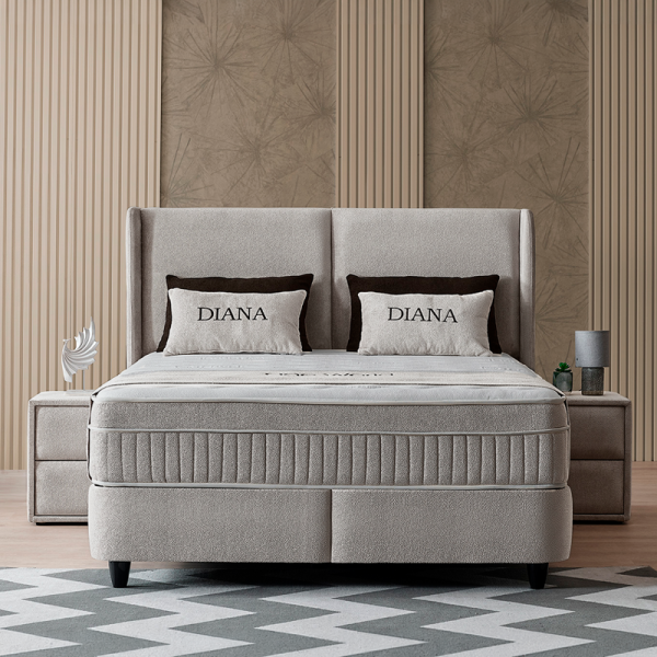 Тапицирана спалня с матрак DIANA 140 x 200 - сив 18