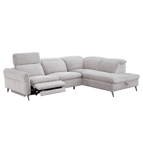 Ъглов разтегателен диван PORTICI LUX - сив